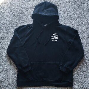 Anti Social Social Club Black Hoodie with White Chest Logo